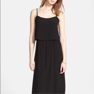 NWT Madewell 100% Silk Black Cami Overlay Slip Dress